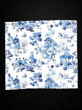Brunschwig & Fils Discontinued Swiss Made Luang Meadow Blue Chinoiserie Fabric